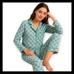 💎 Vintage Victoria’s Secret PINK Dog Print Pajama Set Size XS NWOT 💎